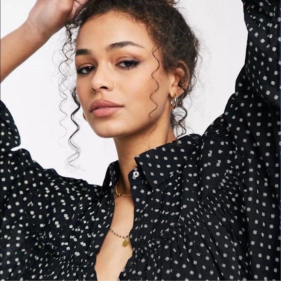 NWOT $98 ✨Free People✨ Full Swing Printed Mini Dress - Oversized XS - Picture 4 of 4